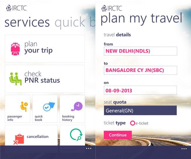 IRCTC Train App Updated In Windows Phone Store With New Features