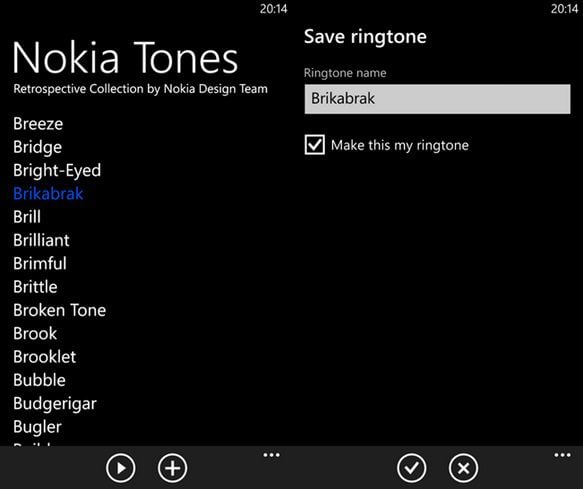 Nokia-toner for Windows Phone