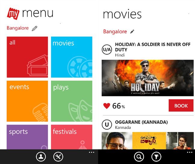 BookMyShow Updated In Windows Phone Store With Support For Movie Reviews And More