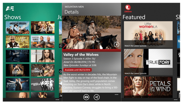 A&E, Lifetime And HISTORY Official Apps Now Available In Windows Phone ...