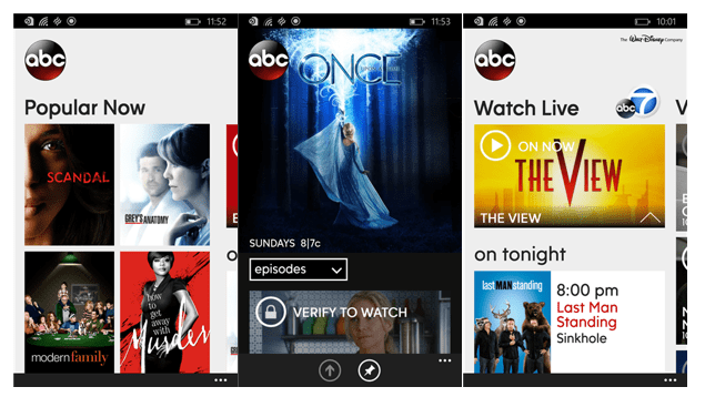 Catch Your Favorite TV Shows Live With The New WATCH ABC App On Windows Phone