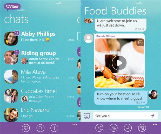 Aplikace Viber pro Windows Phone