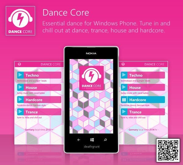 Dance Core – безкоштовна танцювальна музика для Windows Phone