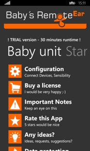 NEW: Baby Monitor App for Windows Phone and Baby´s RemoteEar
