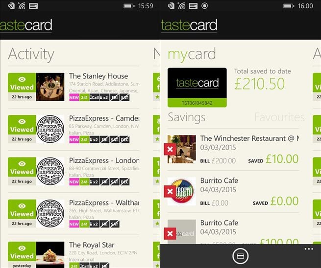 Tastecard Restaurant Deals App Now Available For Download From Windows Phone Store