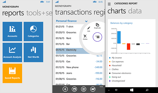 Moneygraph – new finance manager for Windows Phone and Windows 8.1