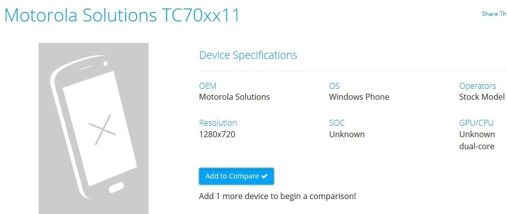 Motorola Solutions working on a new Windows Phone