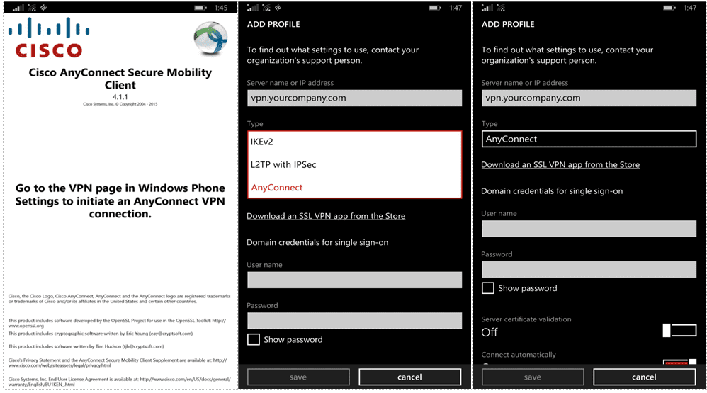 Cisco AnyConnect VPN app now in the Windows Phone Store