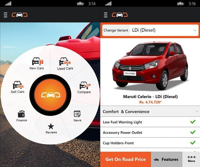 Official CarDekho App Now Available For Download In Windows Phone Store