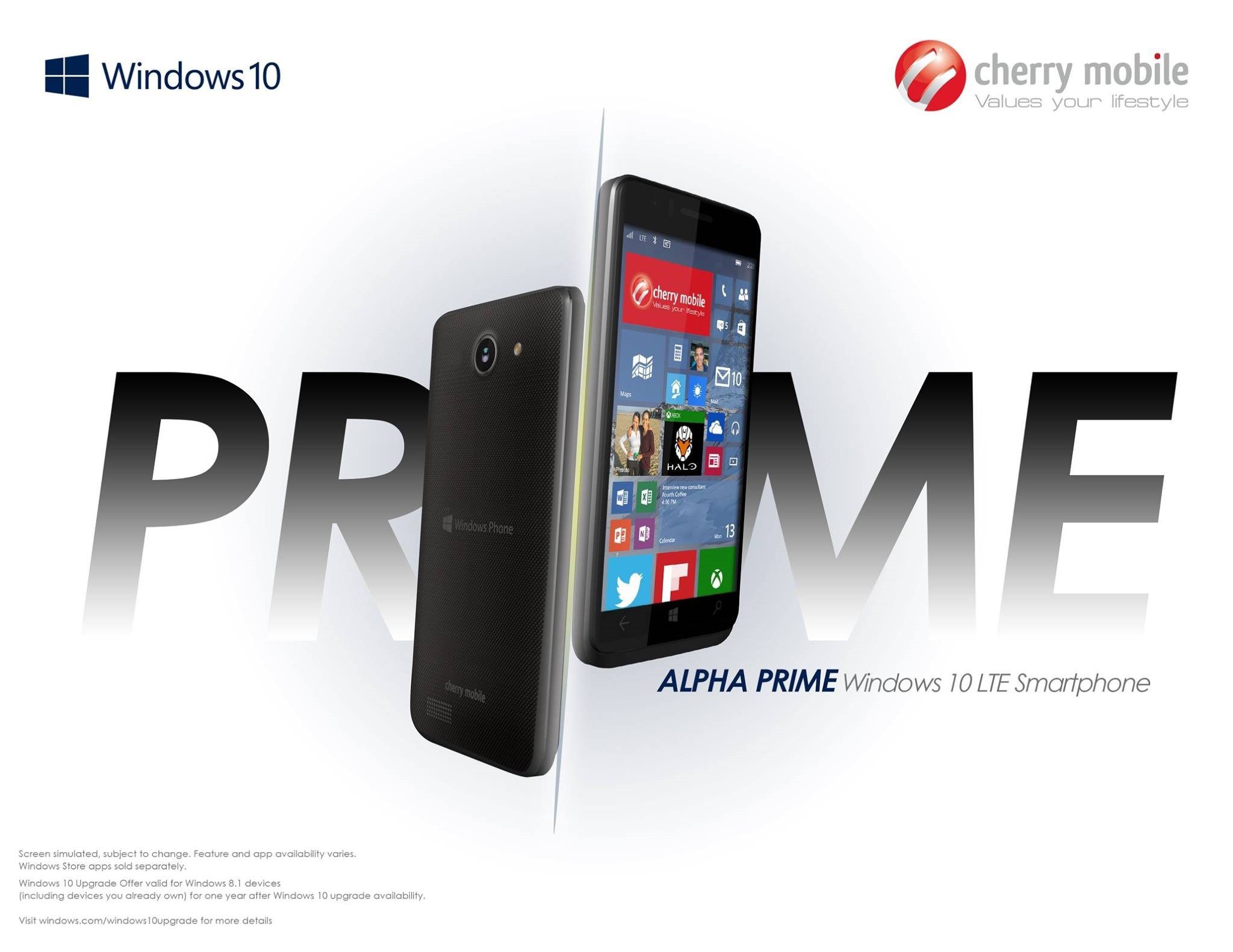 Cherry Mobile announce the Windows 10 Alpha Prime 4 and 5