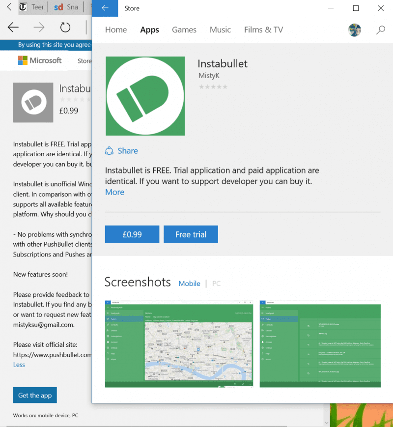 Pushbullet client InstaBullet updated for Windows 10