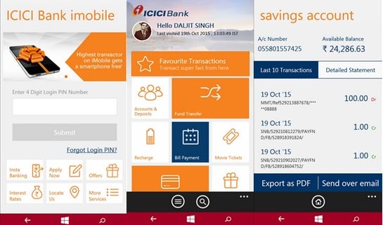 ICICI Bank’s official mobile banking app receive major update in Windows Phone Store
