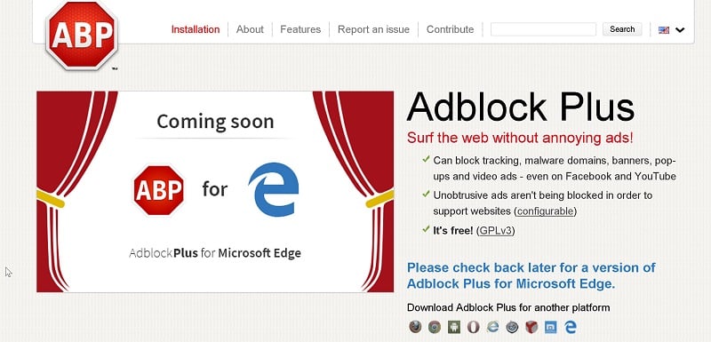 Adblock Plus confirms they will be developing an extension for Edge browser