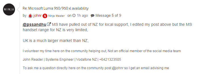 Nový Zéland lumia 950