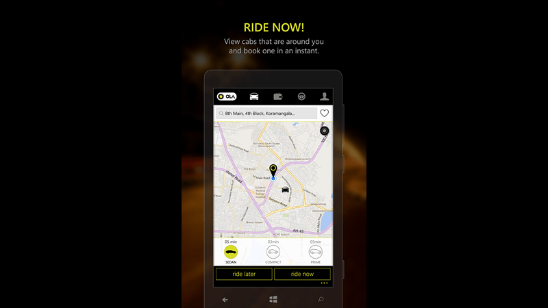 Ola Cabs app for Windows Phone updated with improved fare comparison feature