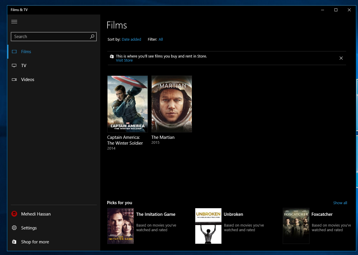 Film & Tv Windows 10