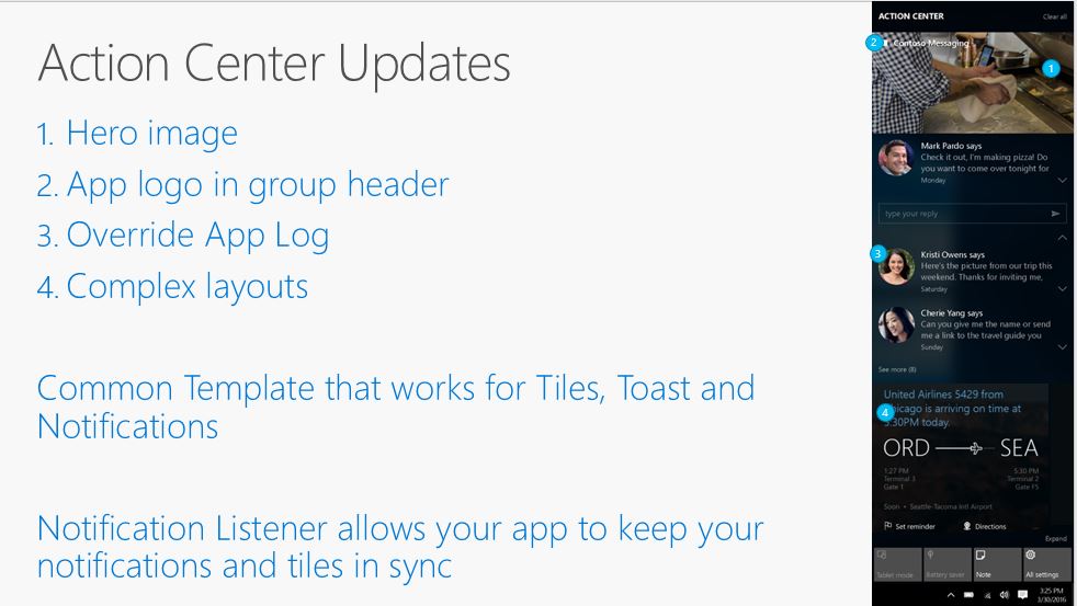 Microsoft Details Poboljšanja akcijskog centra dolaze u Windows Anniversary Update