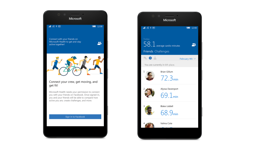Microsoft Band now lets you compete with your Facebook friends