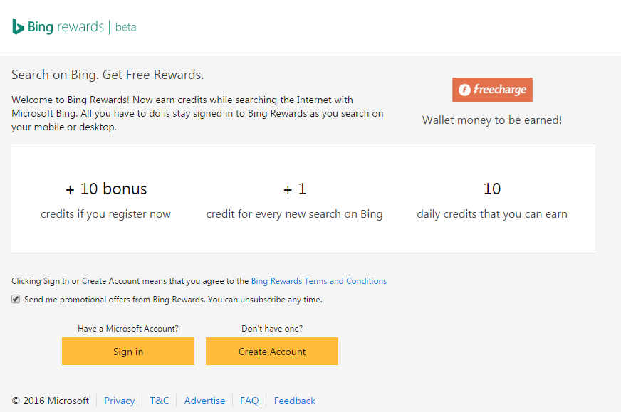 Bing Rewards goes international, now available in India