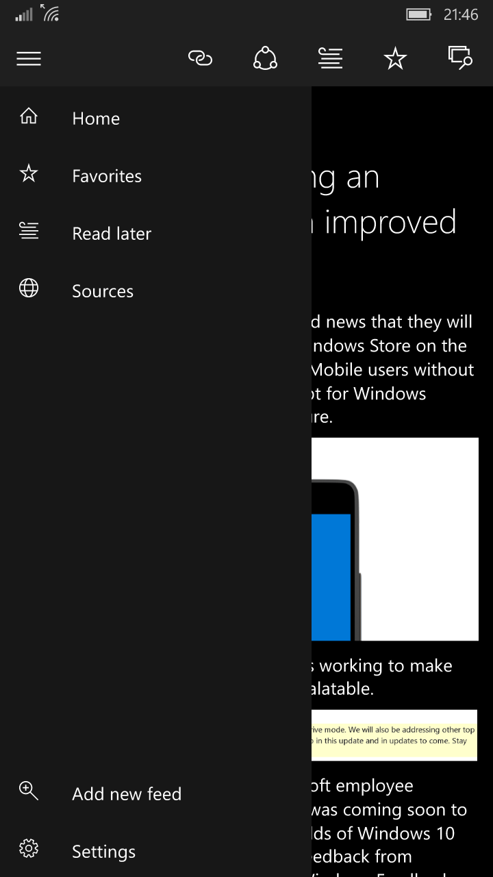 newsflow windows 10 mark as read