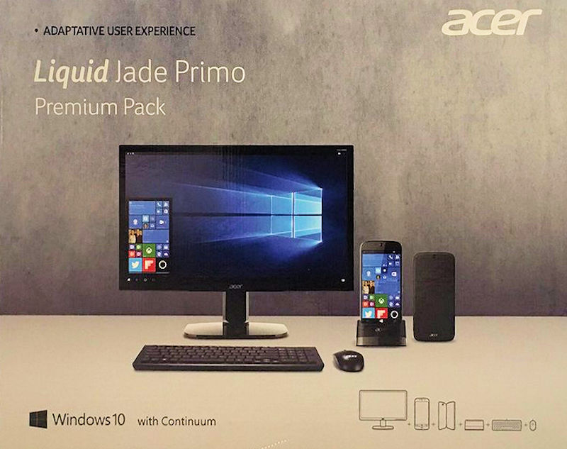 Acer Jade Primo now also on sale in Italy, with Continuum, Premium Pack for 799 Euro