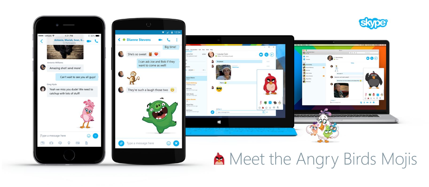 Skype gets new Angry Birds mojis on Windows, Mac, Android, iOS, and Webs