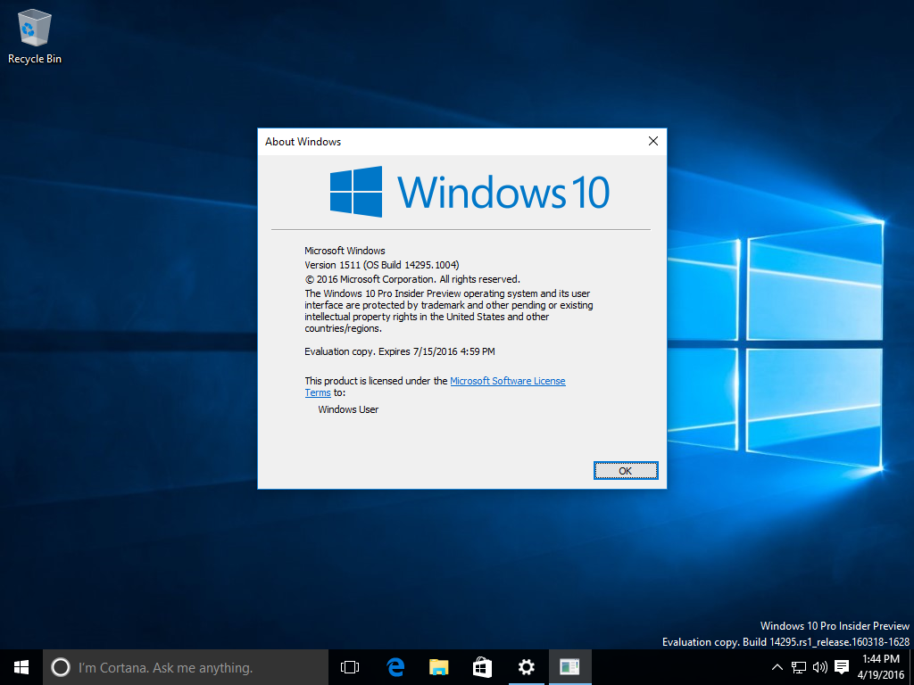 windows 10 pro version 1511 failed to install