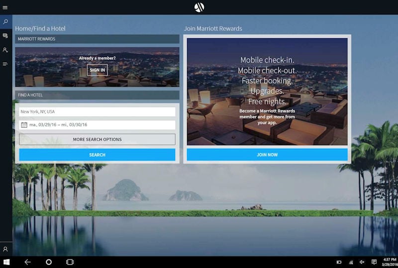 Marriott International app now a Universal Windows App for tablet, phone and PC