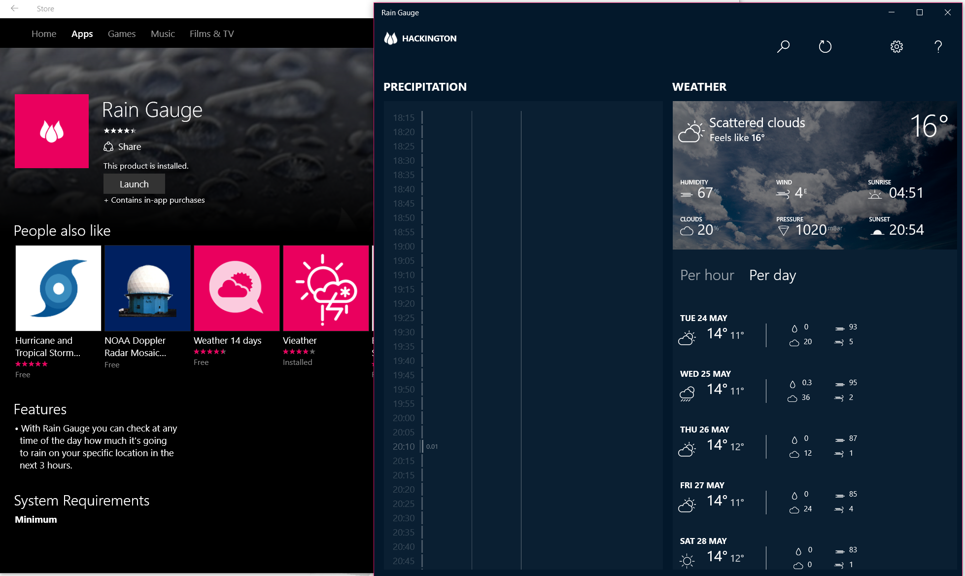 Rain Gauge is one of the neatest Windows 10 weather apps so far