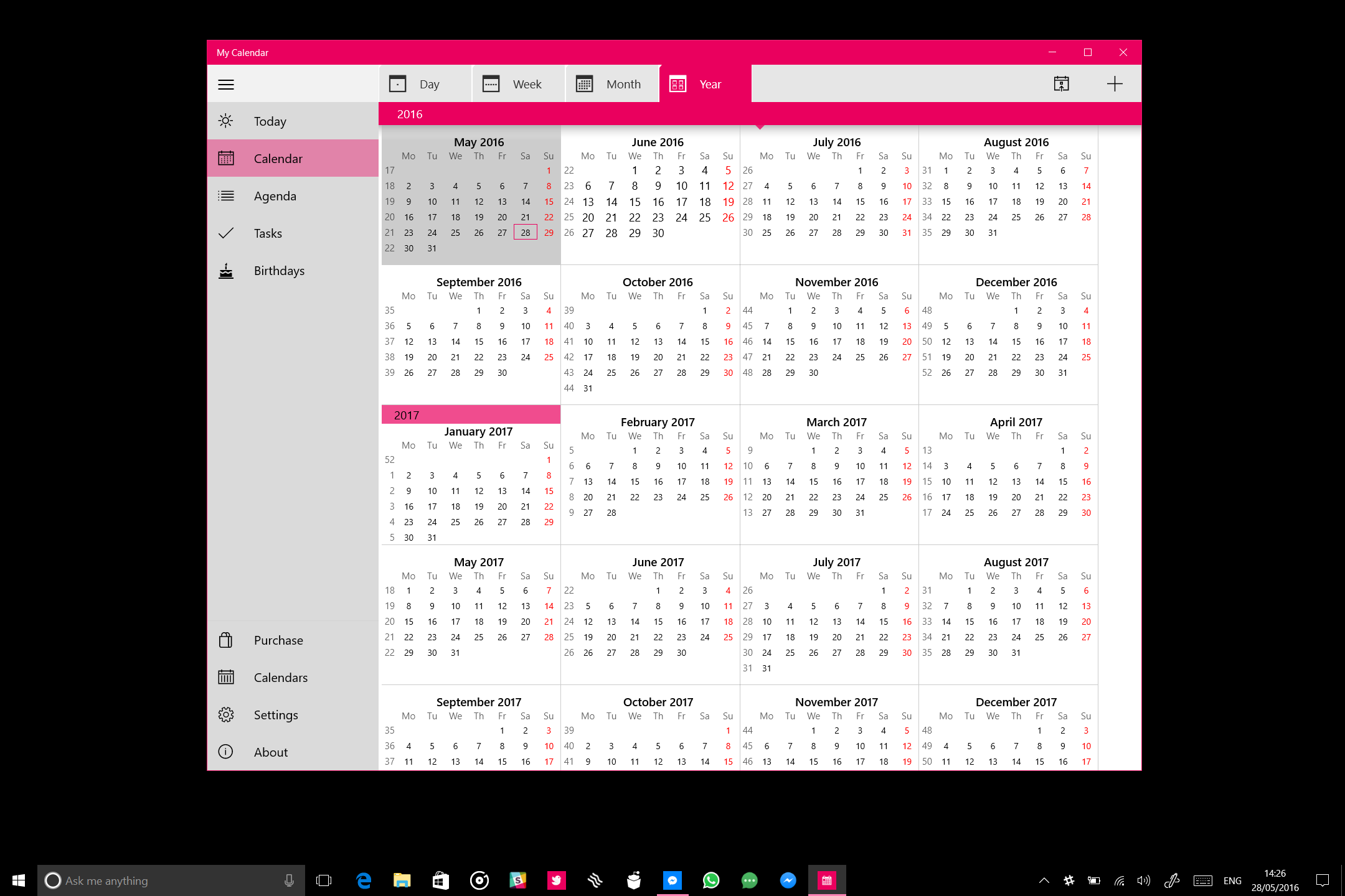 My Calendar for Windows 10 is another alternate calendar app with tasks