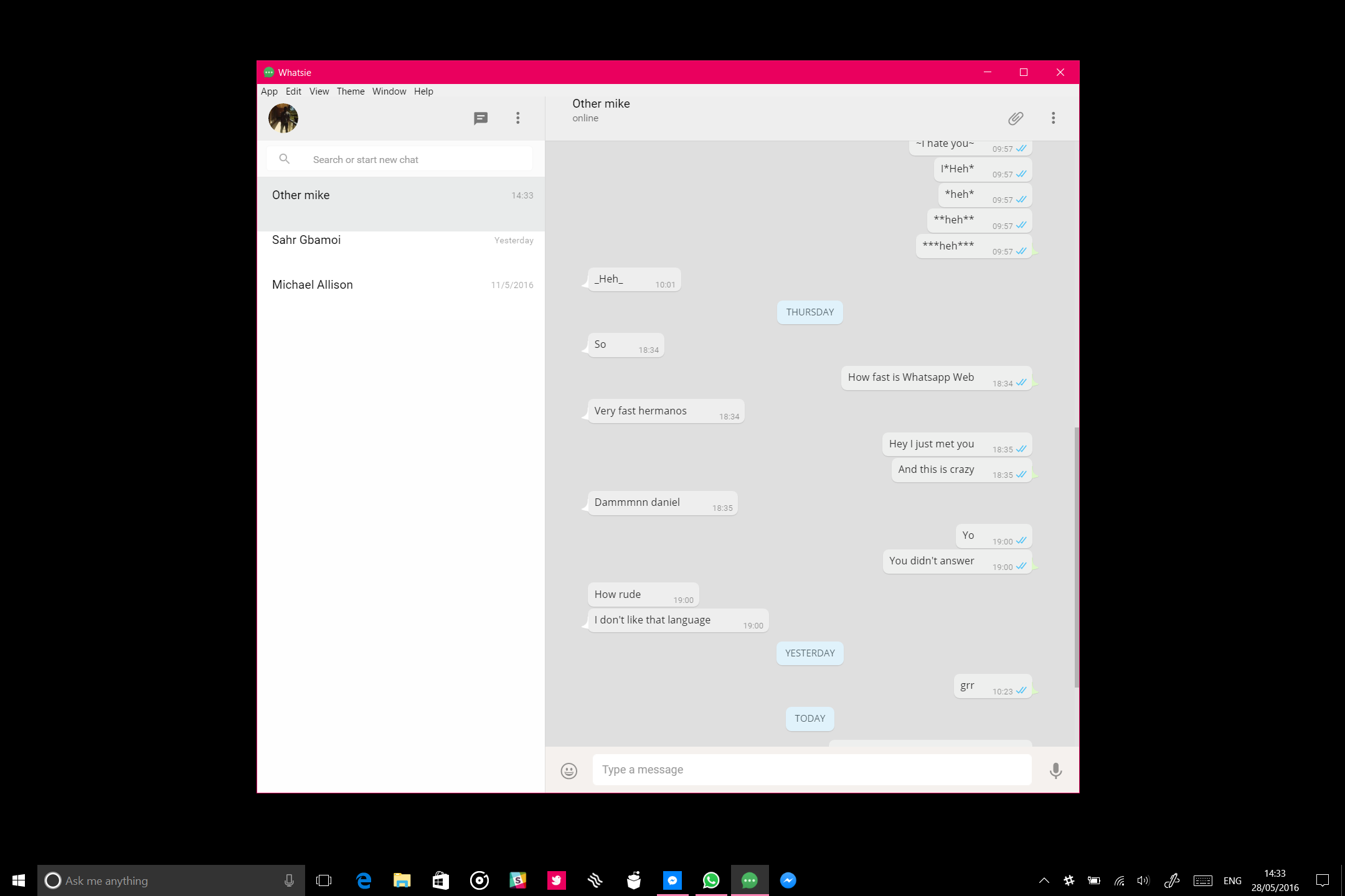 Whatsie for Windows PCs is a WhatsApp client for people who like themes