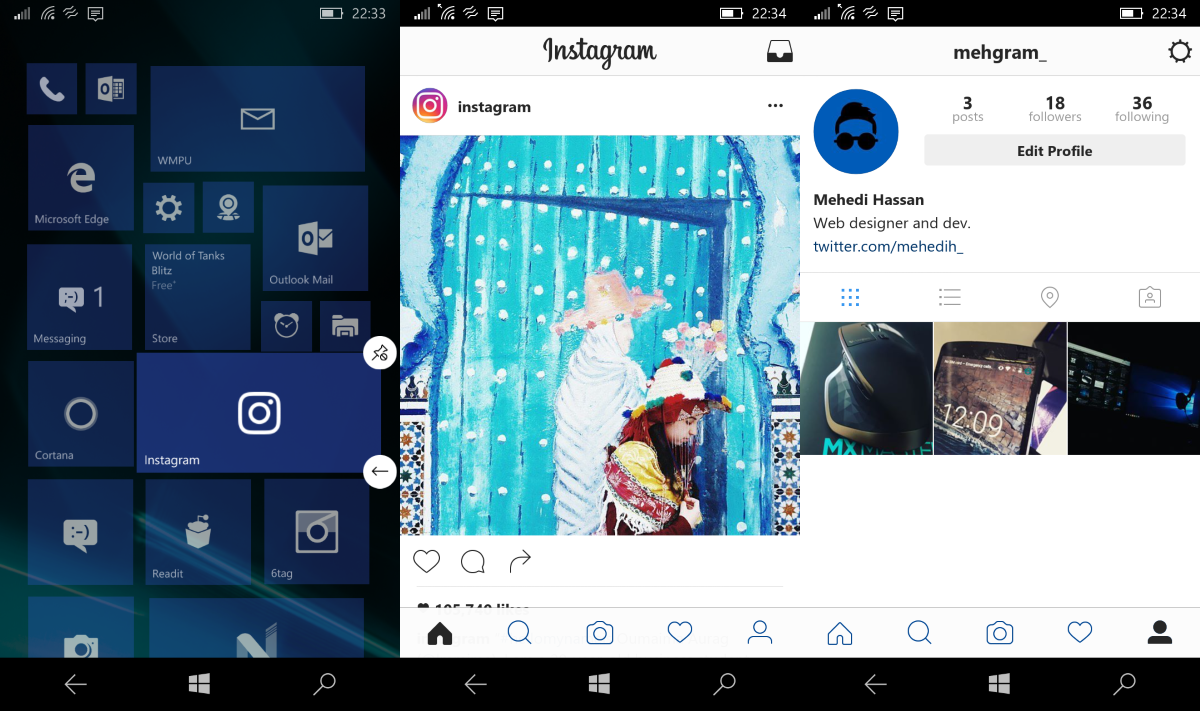 Instagram 8.0 for Windows 10 Mobile now available with a ...