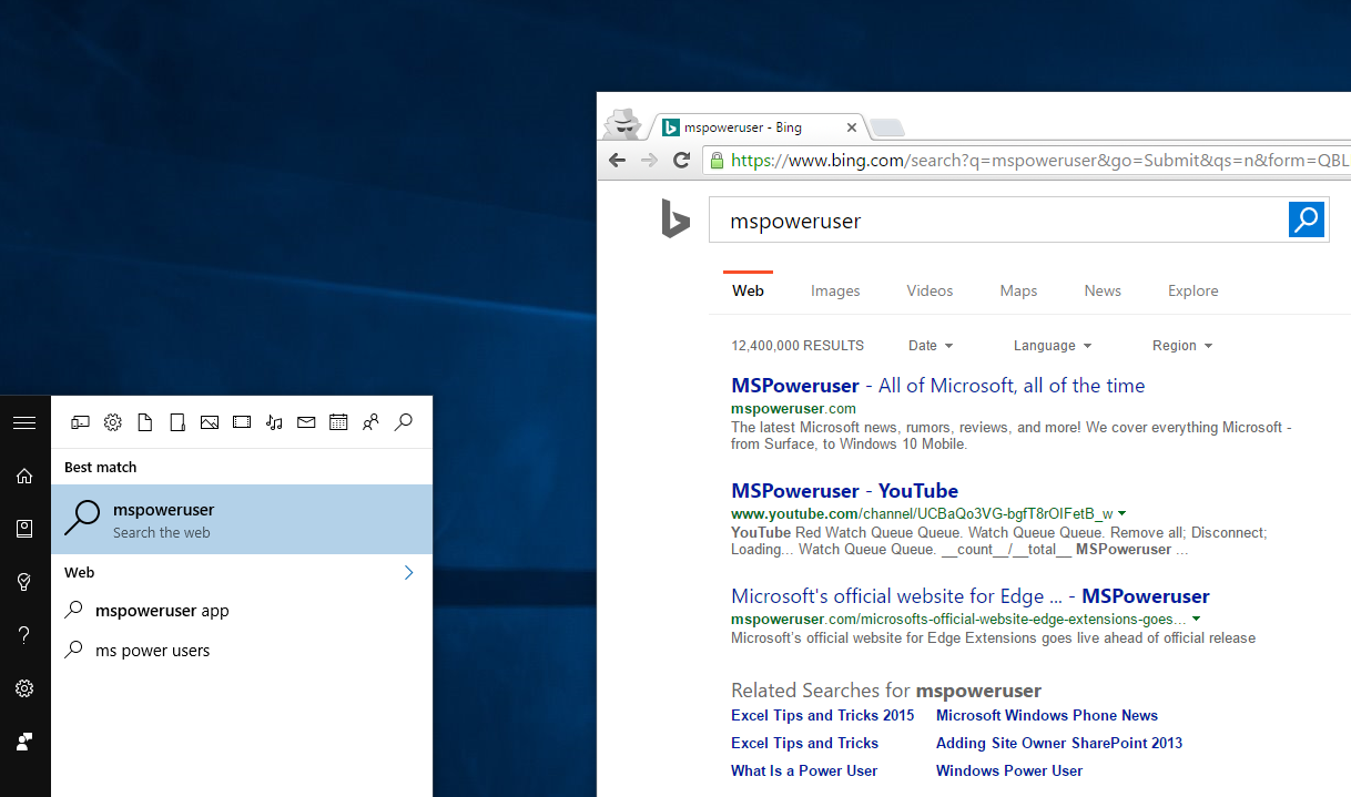 How to open Cortana searches in Google Chrome