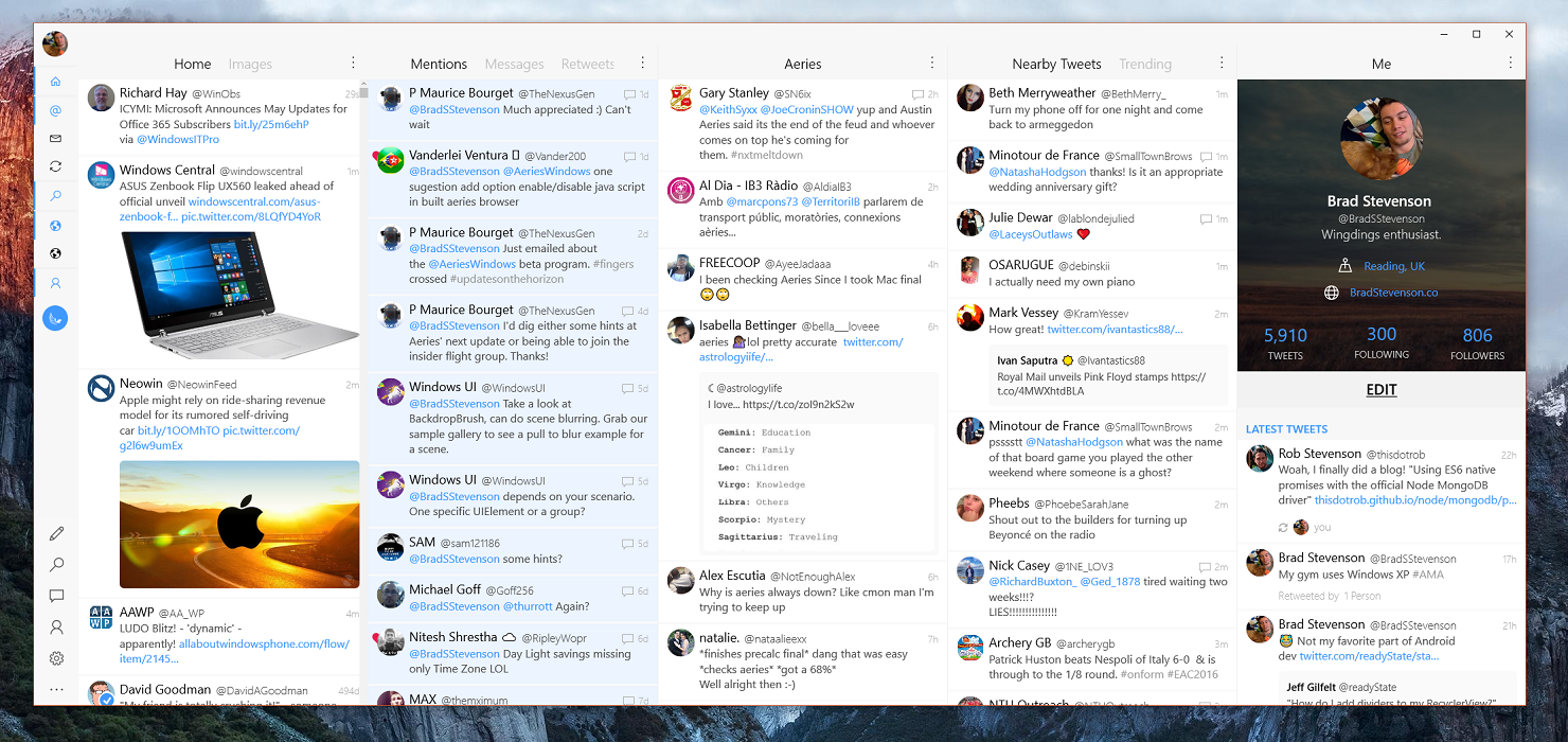 Aeries for Twitter updated with new improvements