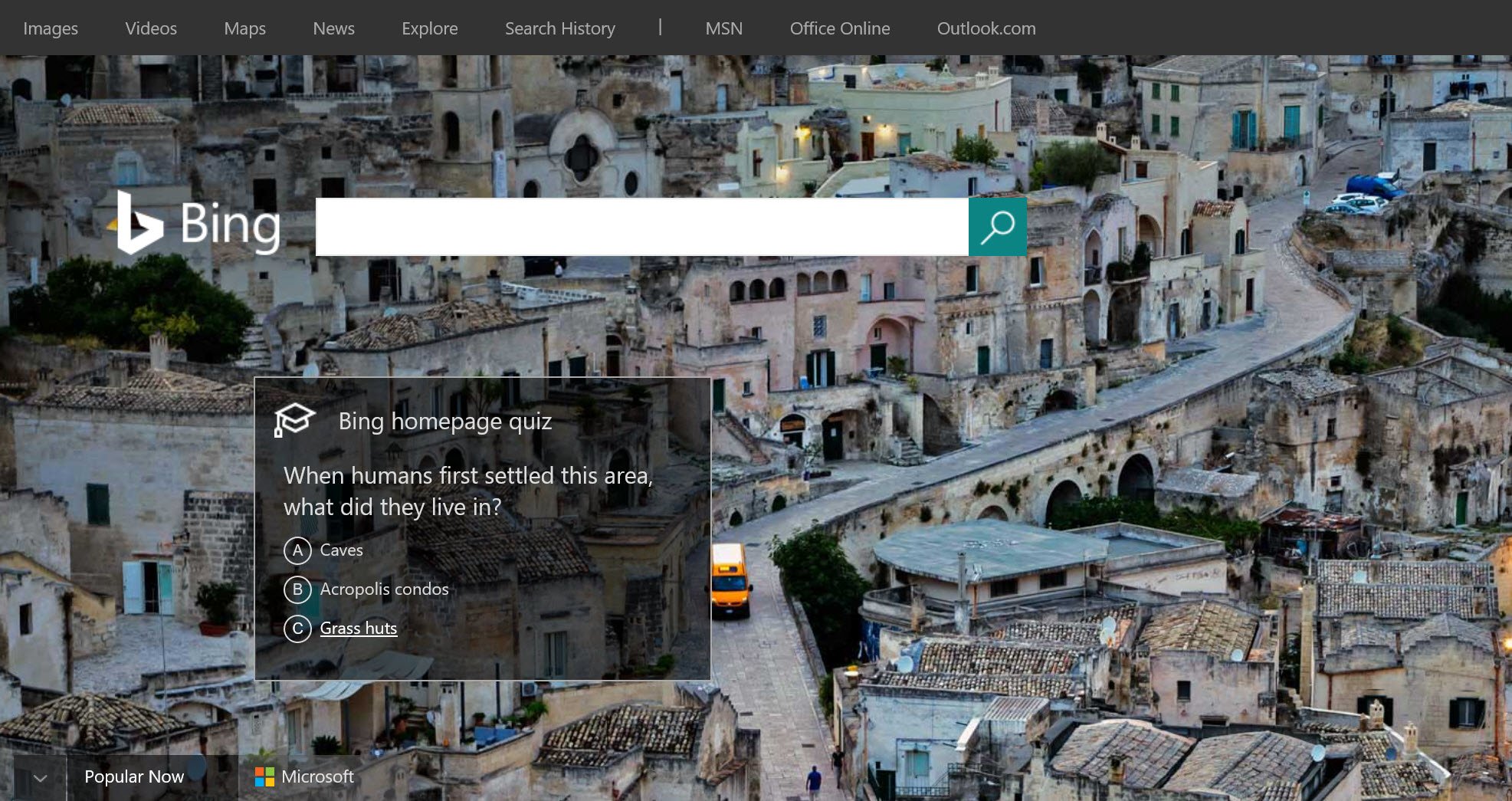 how to use bing daily homepage quiz