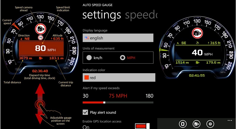 Developer Submission: Auto Speed — GPS speedometer for Windows Phone with high quality graphics and SpeedCams support