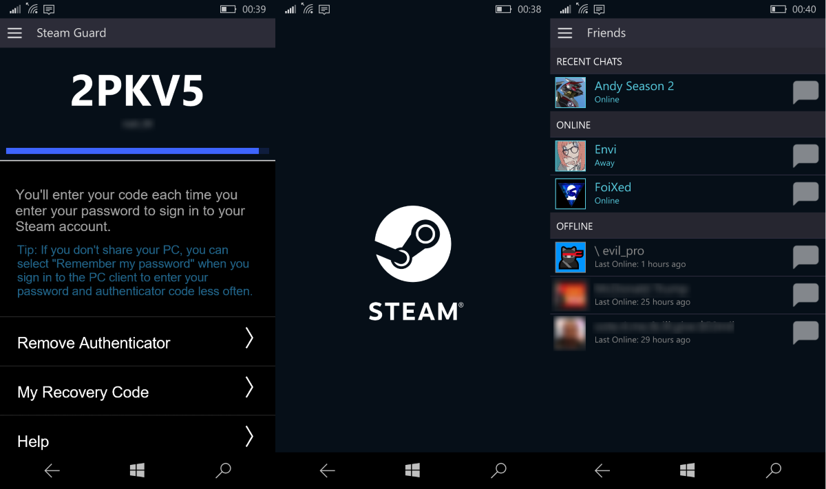 Steam for Windows Phone updated with crashing fix