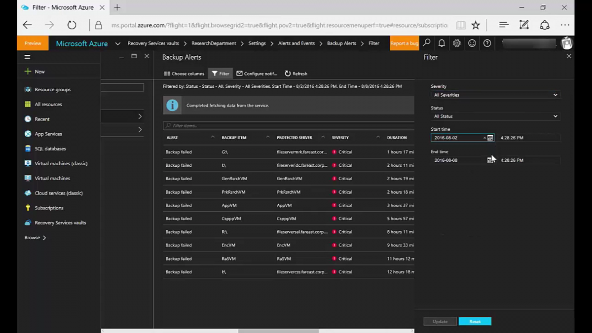 Azure Alerting and Monitoring Preview Released
