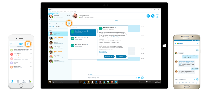 Microsoft introduces new bots into the Skype Bot directory