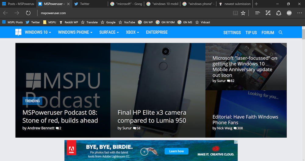 microsoft edge not working after creators update