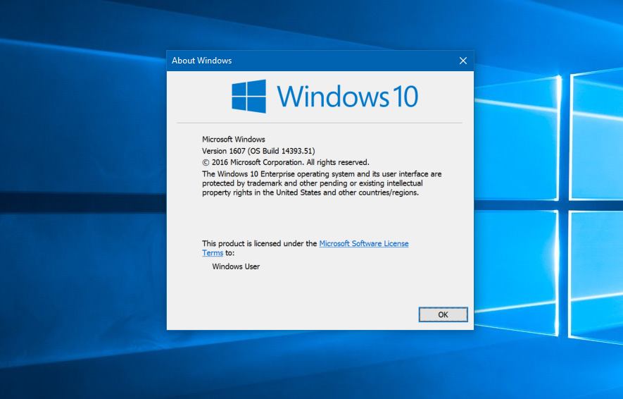 Publication de la mise à jour anniversaire de Windows 10 Build 14393.51