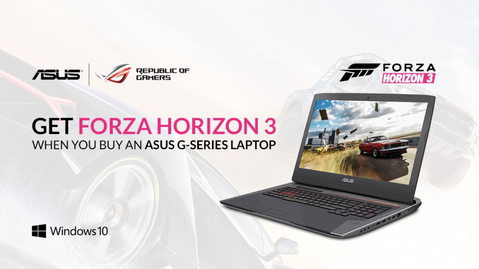 Deal: Get Forza Horizon 3 game for free when you buy an Asus G-Series laptop or desktop