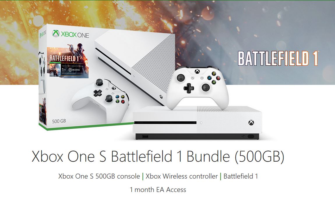 Microsoft announces New Xbox One S Battlefield 1 Bundles