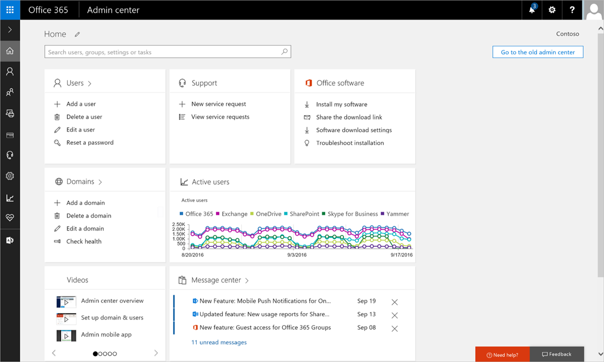 Office 365 admin center adds new service health dashboard