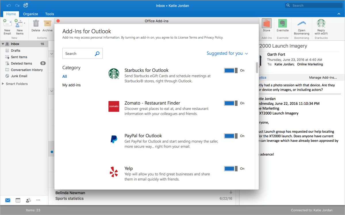 outlook for mac.