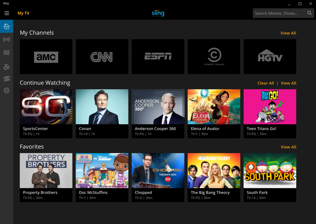 windows 10 sling tv app quality