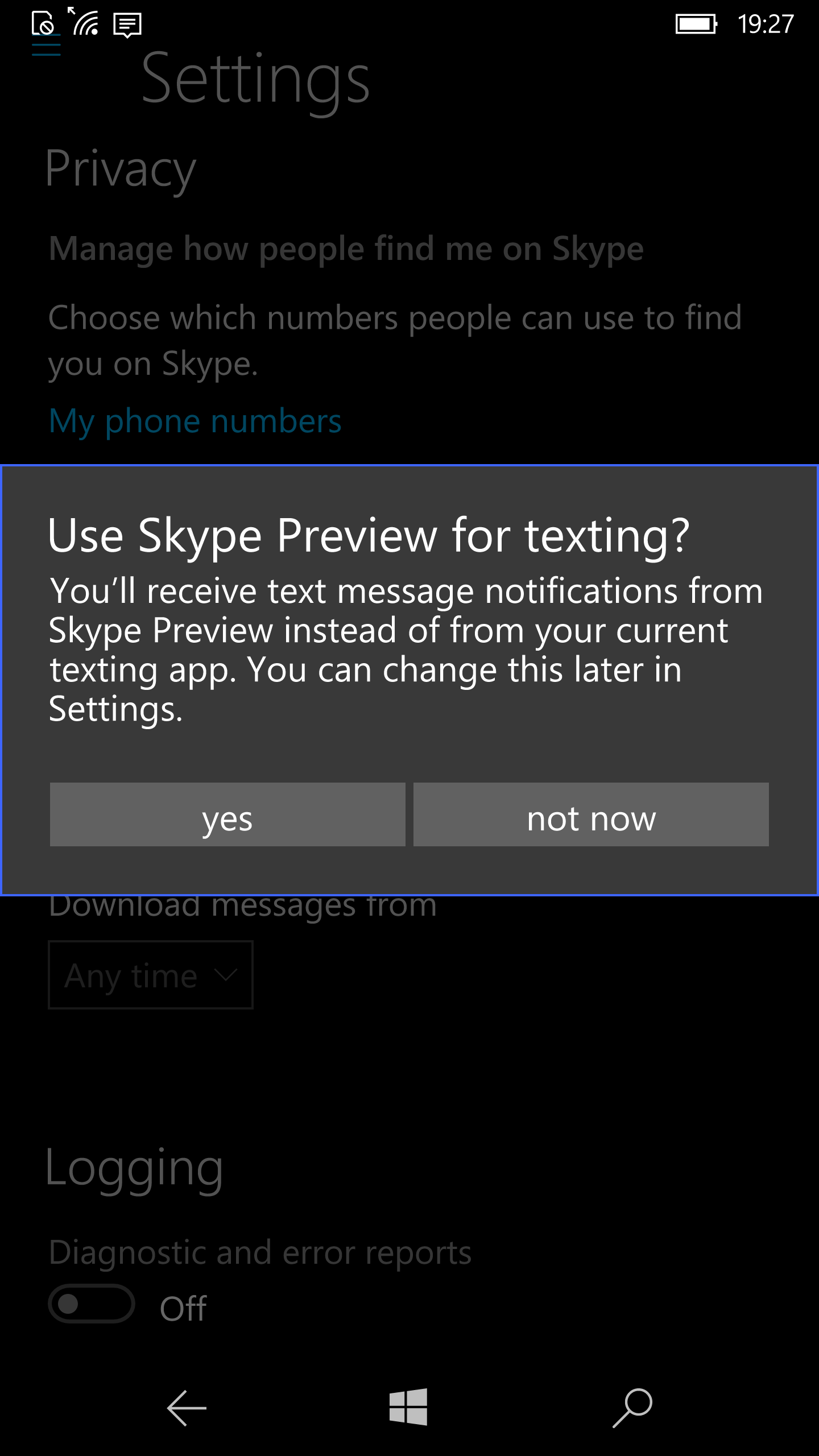 skype messages not sending