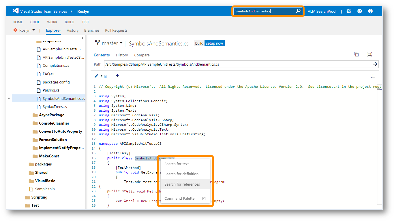 Microsoft announces the general availability of Code Search in VS Team Services