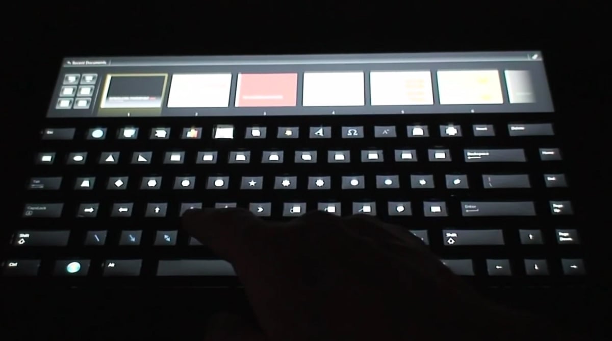 As usual Microsoft did the “Touch Bar” first, but actually thought better of it (video)