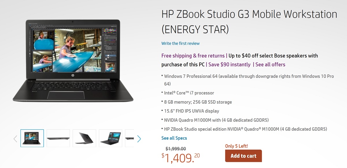 Deal Alert: Save a massive $590 on the HP ZBook Studio G3 Mobile